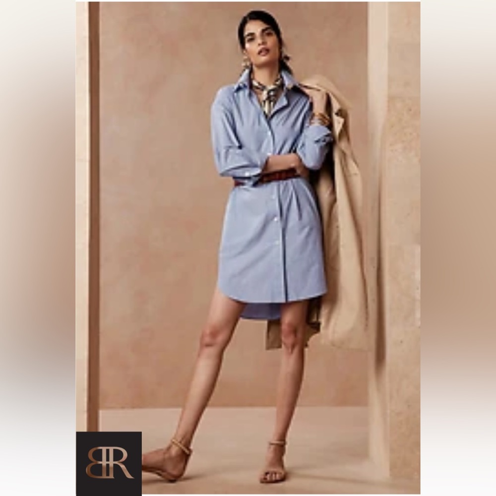Banana Republic Poplin Shirtdress in blue (xs) NWT